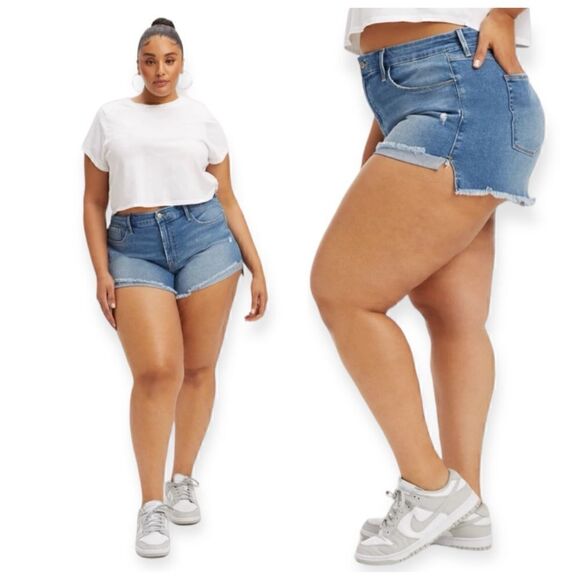 NEW Good American GOOD CURVE SHORT Shorts Women’s Plus Size 24 - Picture 1 of 13